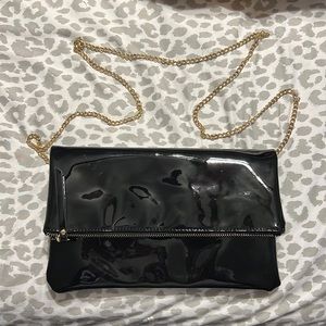 Black folded crossbody purse